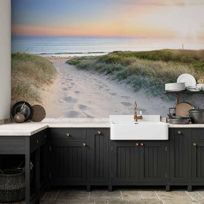 Fototapete - Morning walk on the beach