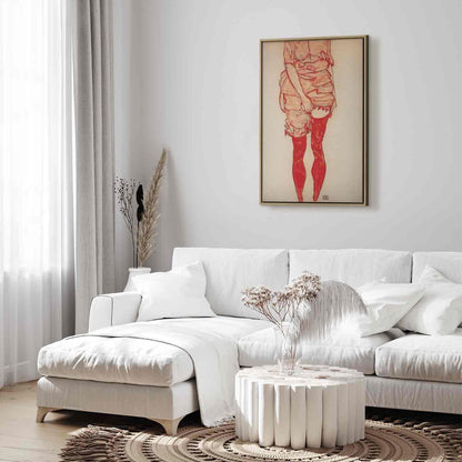 Leinwandbild - Egon Schiele – Standing Woman in Red