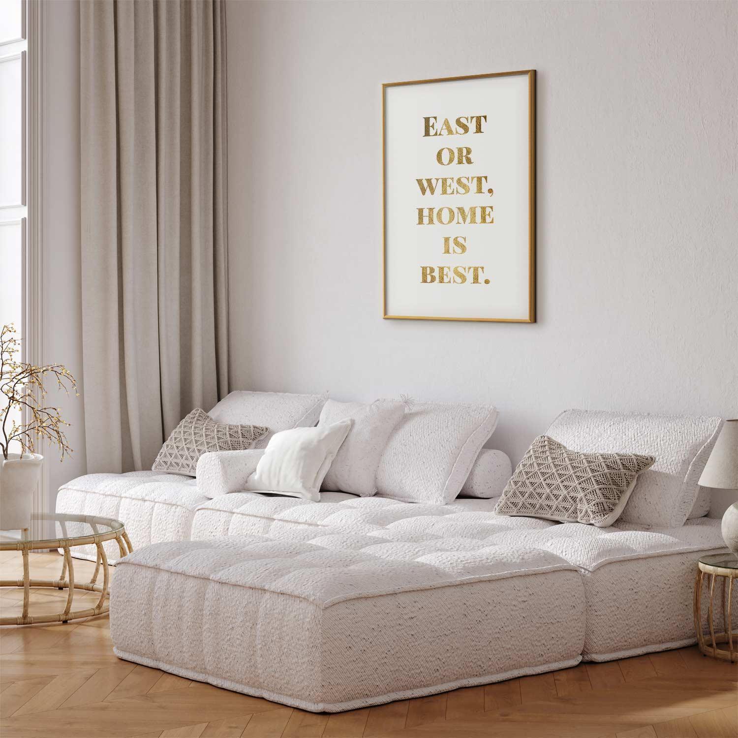 Poster - Gold Home Is Best Artgeist