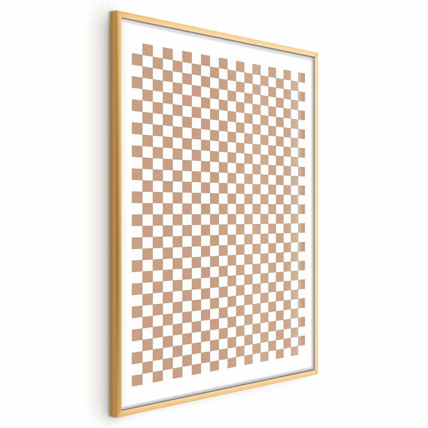 Poster - Geometry and Browns - a chessboard pattern in neutral shades Artgeist