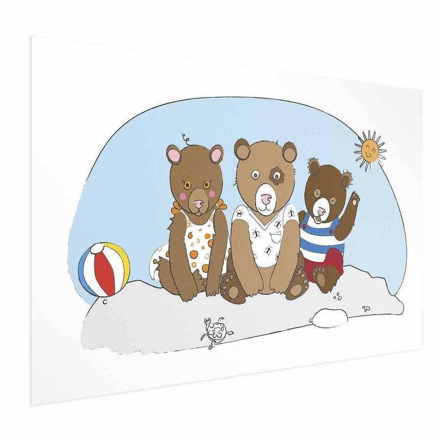 Poster - Bears on the Beach Artgeist