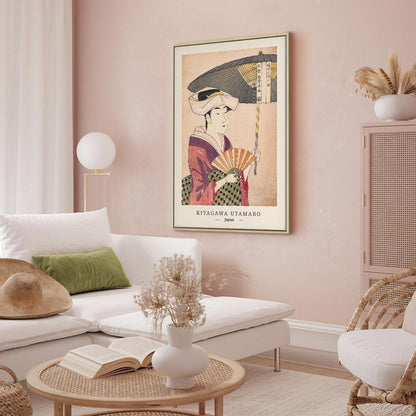 Leinwandbild - Woman With an Umbrella (1 Part) Vertical