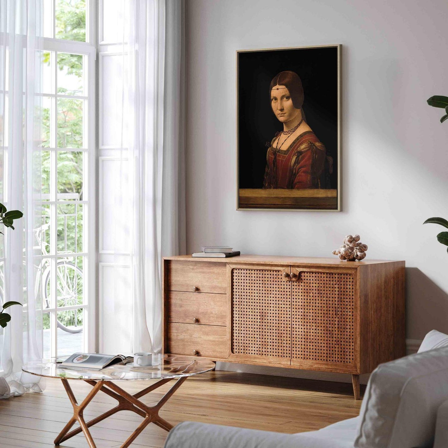 Leinwandbild - Leonardo da Vinci – Beautiful Ferronière