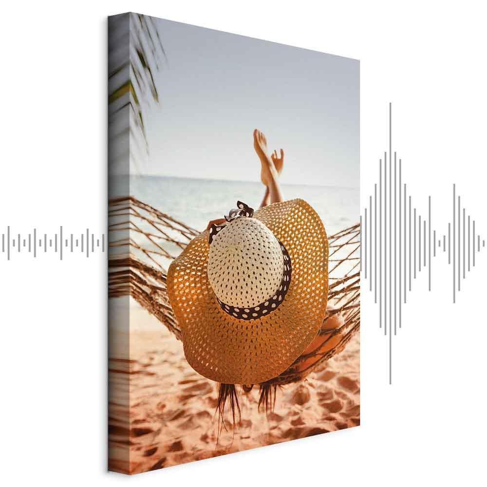 Leinwandbild - Hammock on the Beach (1 Part) Vertical