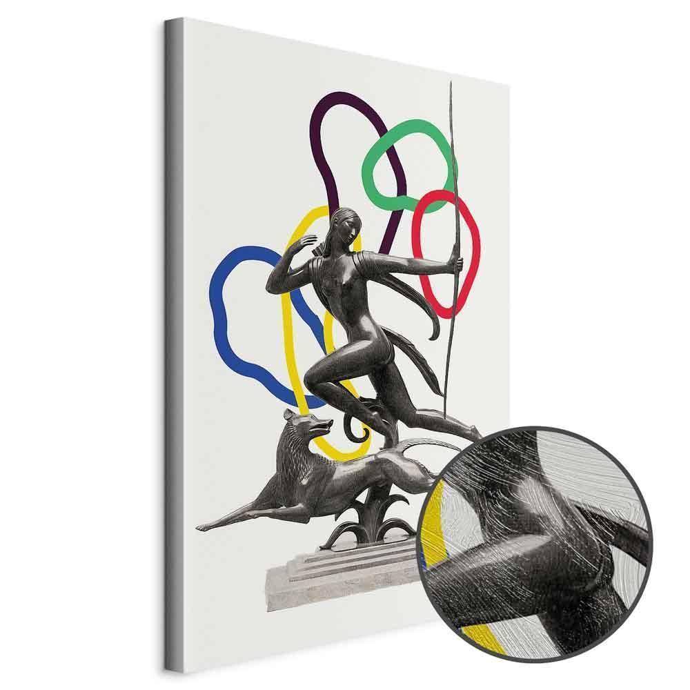 Leinwandbild - Woman With Dog - Illustration