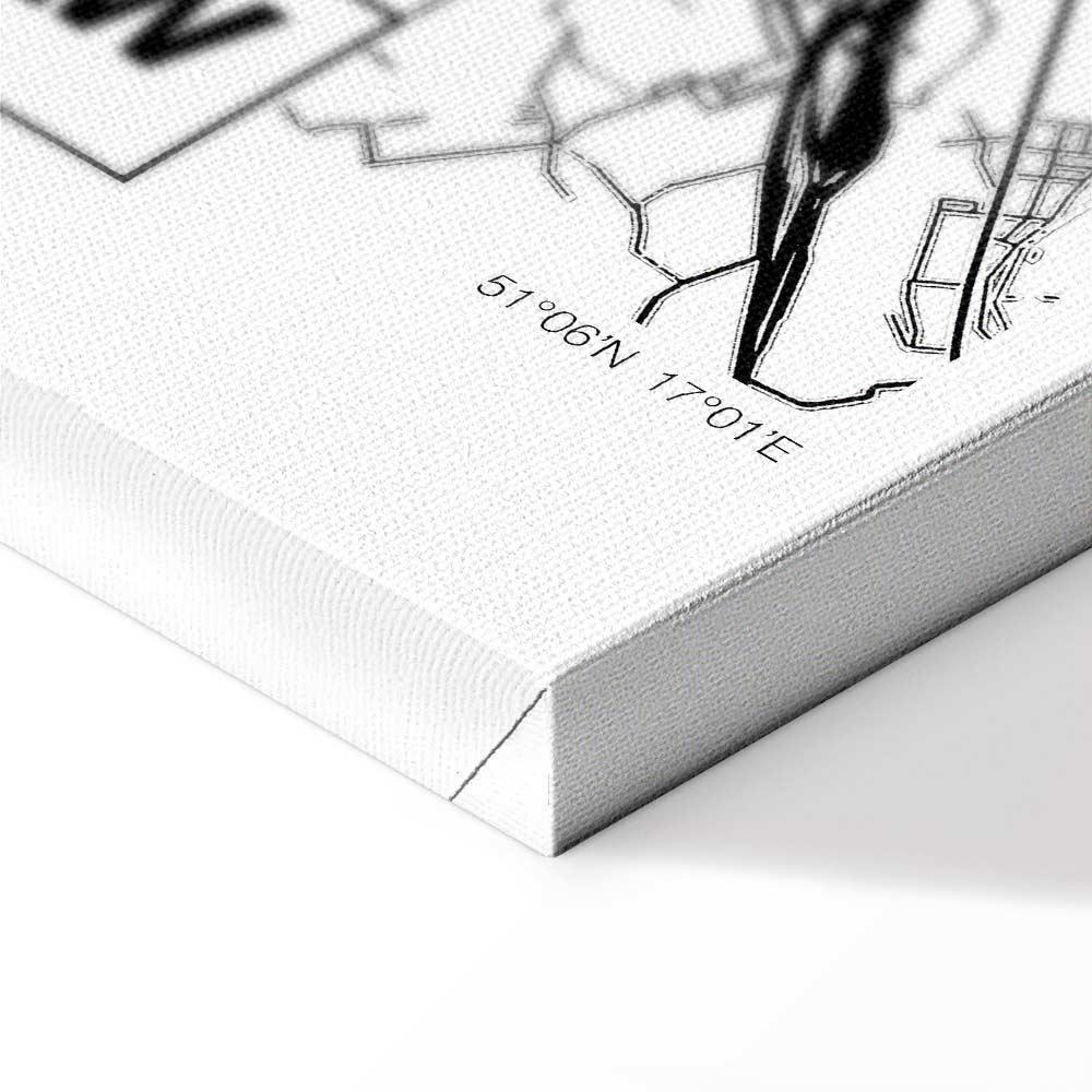 Leinwandbild - City Plan: Wroclaw (1 Part) Vertical