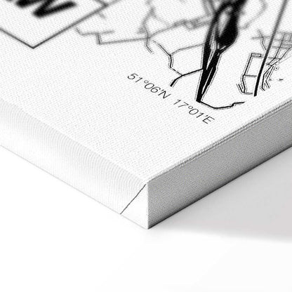 Leinwandbild - City Plan: Wroclaw (1 Part) Vertical