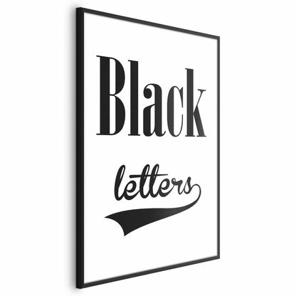 Minimalist poster with the text "Black Letters" in bold black font.