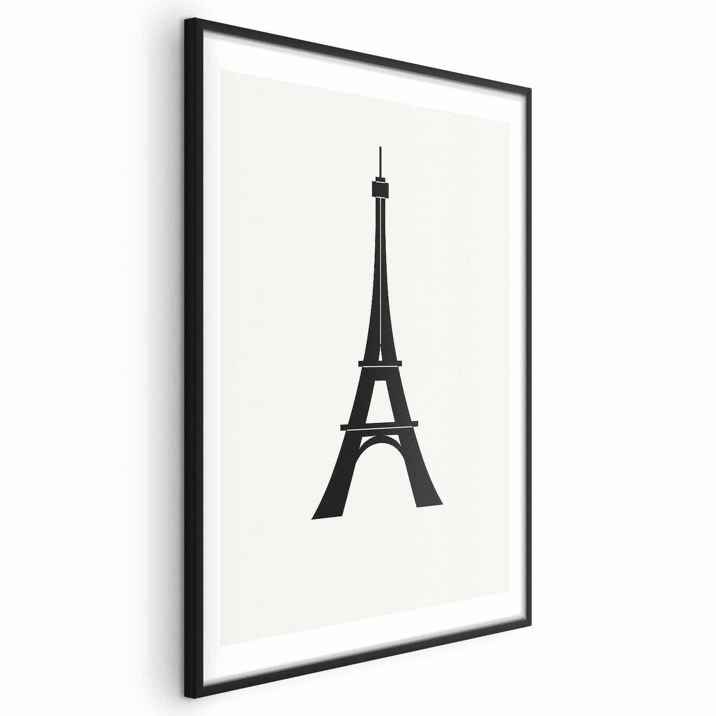 Poster - Eiffel Tower Simple Black-and-White Graphic Artgeist