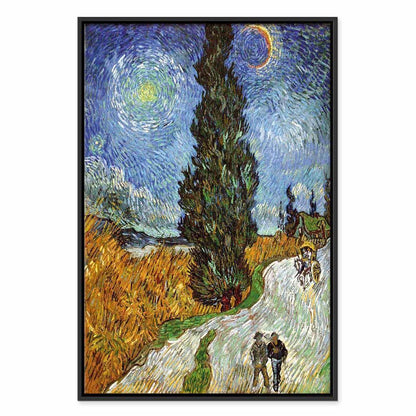 Leinwandbild - Vincent van Gogh – Road with Cypress and Star