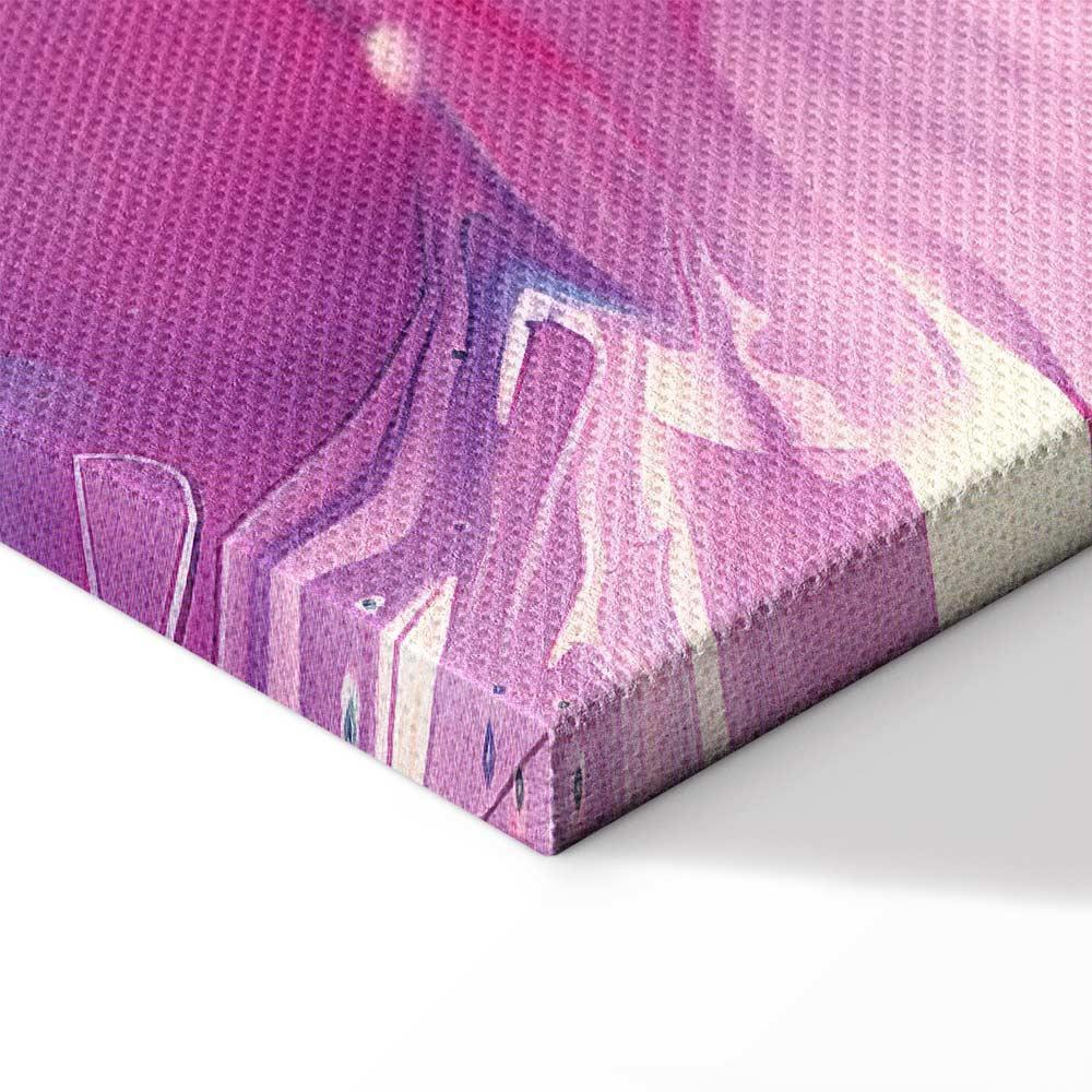 Leinwandbild - Night Flows - Abstract Waves in Shades of Blue and Violet