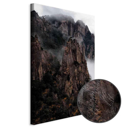 Leinwandbild - Heart of Mountain Landscape (1-part) - Clouds Amid Rocks
