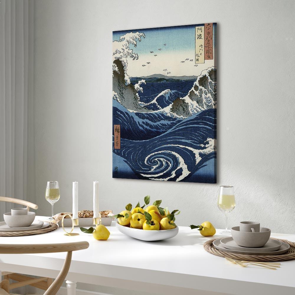 Leinwandbild - Utagawa Hiroshige – View of the Naruto whirlpools at Awa