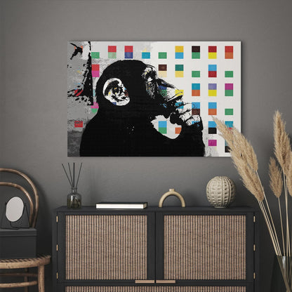 Leinwandbild - Banksy The Thinker Monkey Artgeist