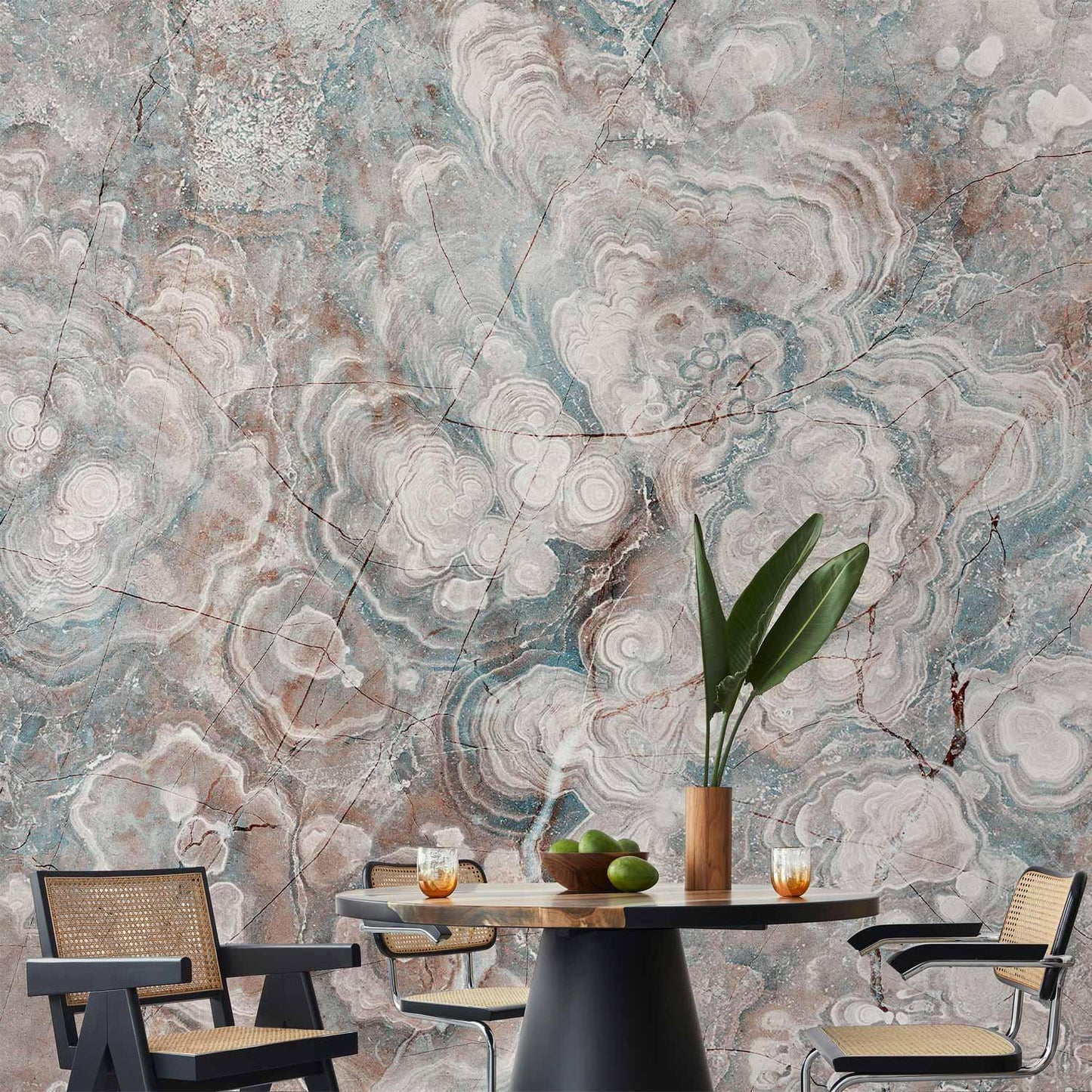Fototapete - Marble Flowers - Natural Stone Structures in Pastel Colours Artgeist