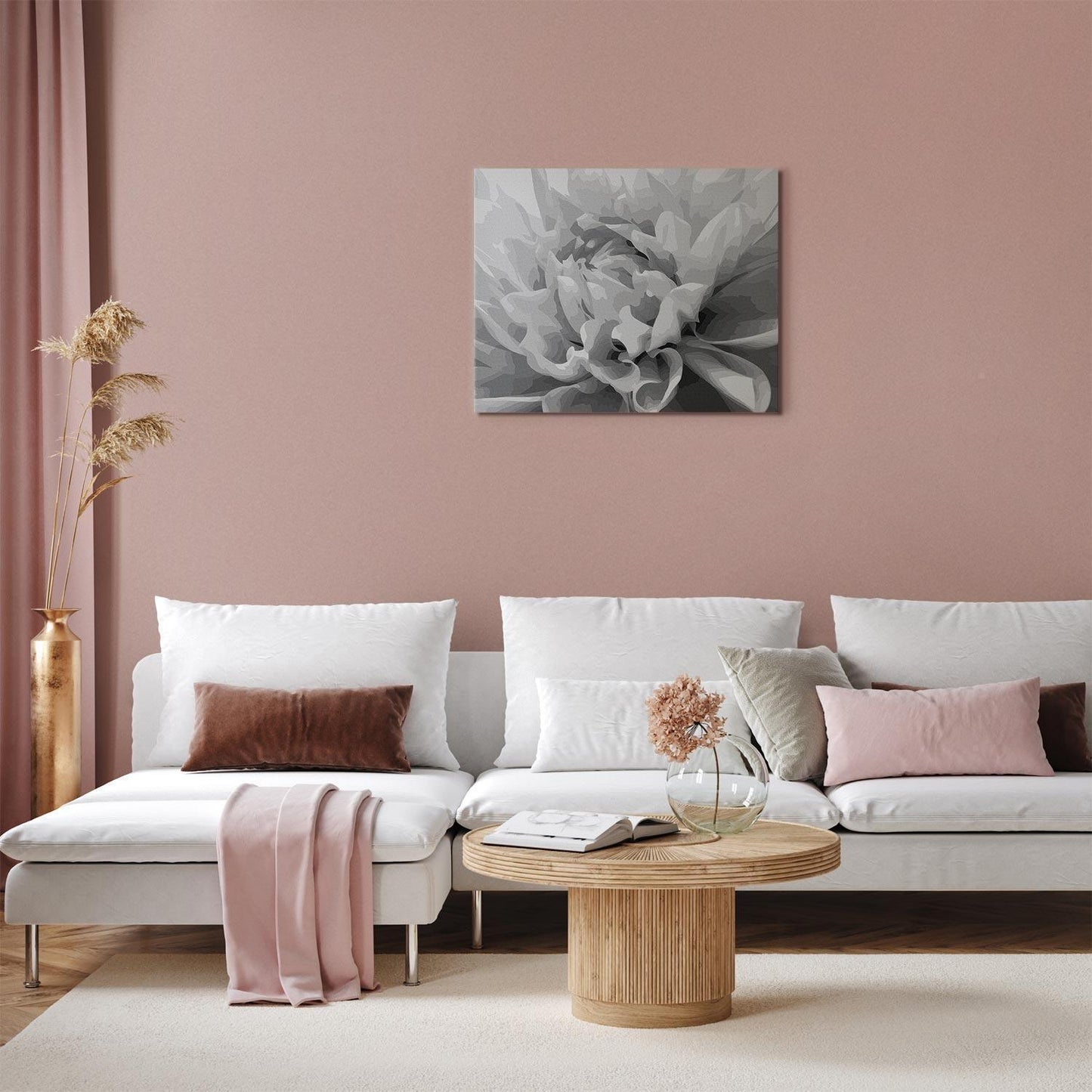 Malen nach Zahlen - Black & White Flower