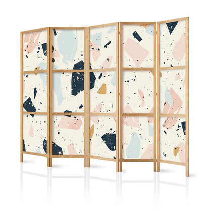 Japanischer Paravent - Terrazzo with Large - Scaled Stones in Muted Colors Artgeist