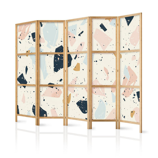 Japanischer Paravent - Terrazzo with Large - Scaled Stones in Muted Colors Artgeist