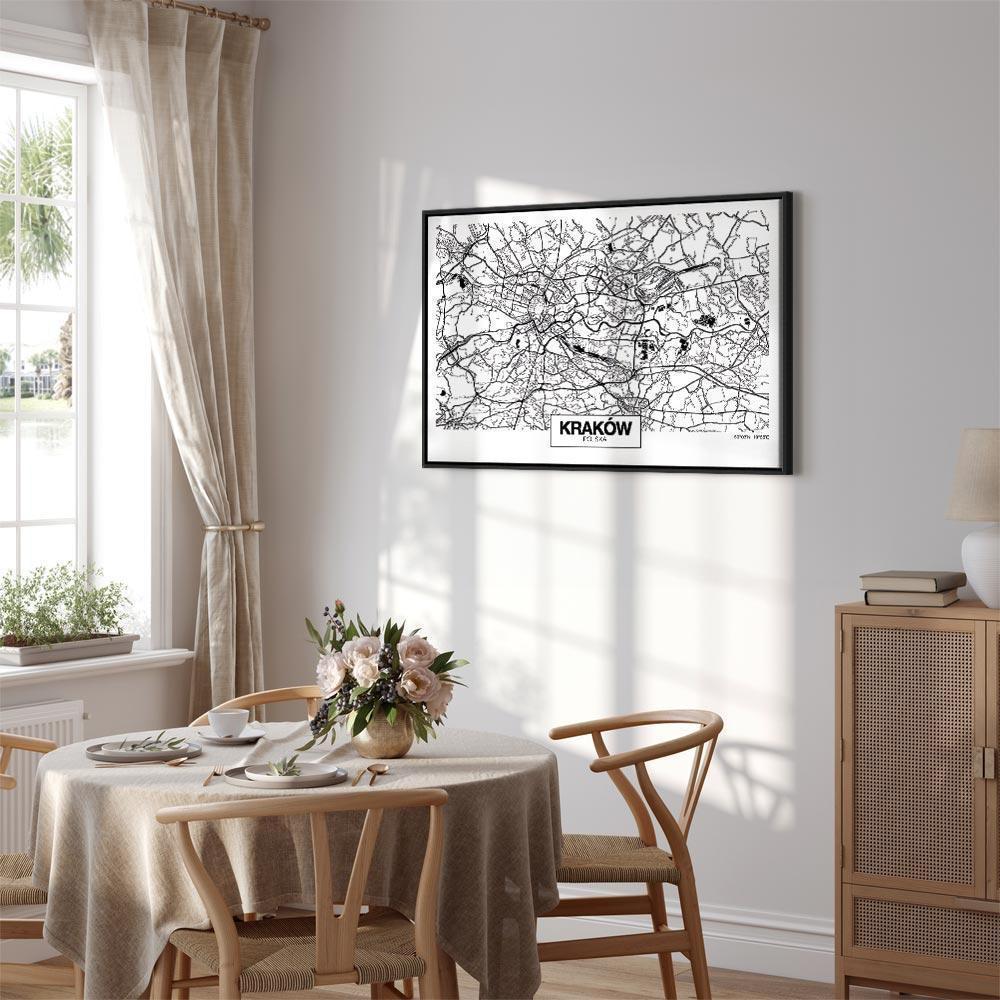 Leinwandbild - City Plan: Krakow (1 Part) Wide