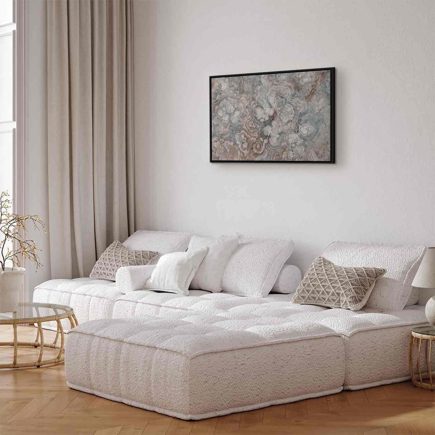 Leinwandbild - Marble flowers – natural stone structure in pastel colours