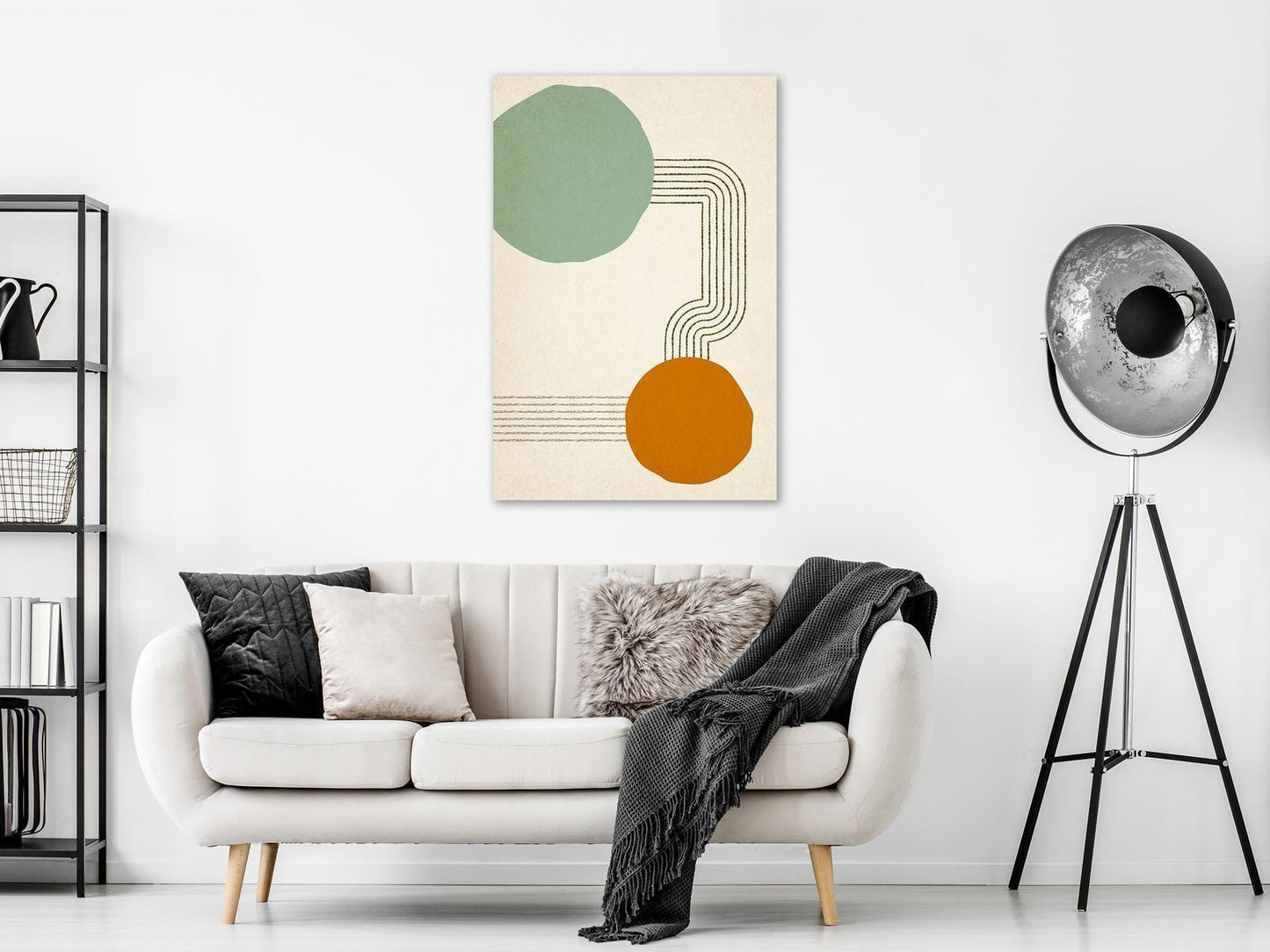 Wandbild „Unter Regenschirmen“ – Farbenfroher Regenspaziergang im Hochformat