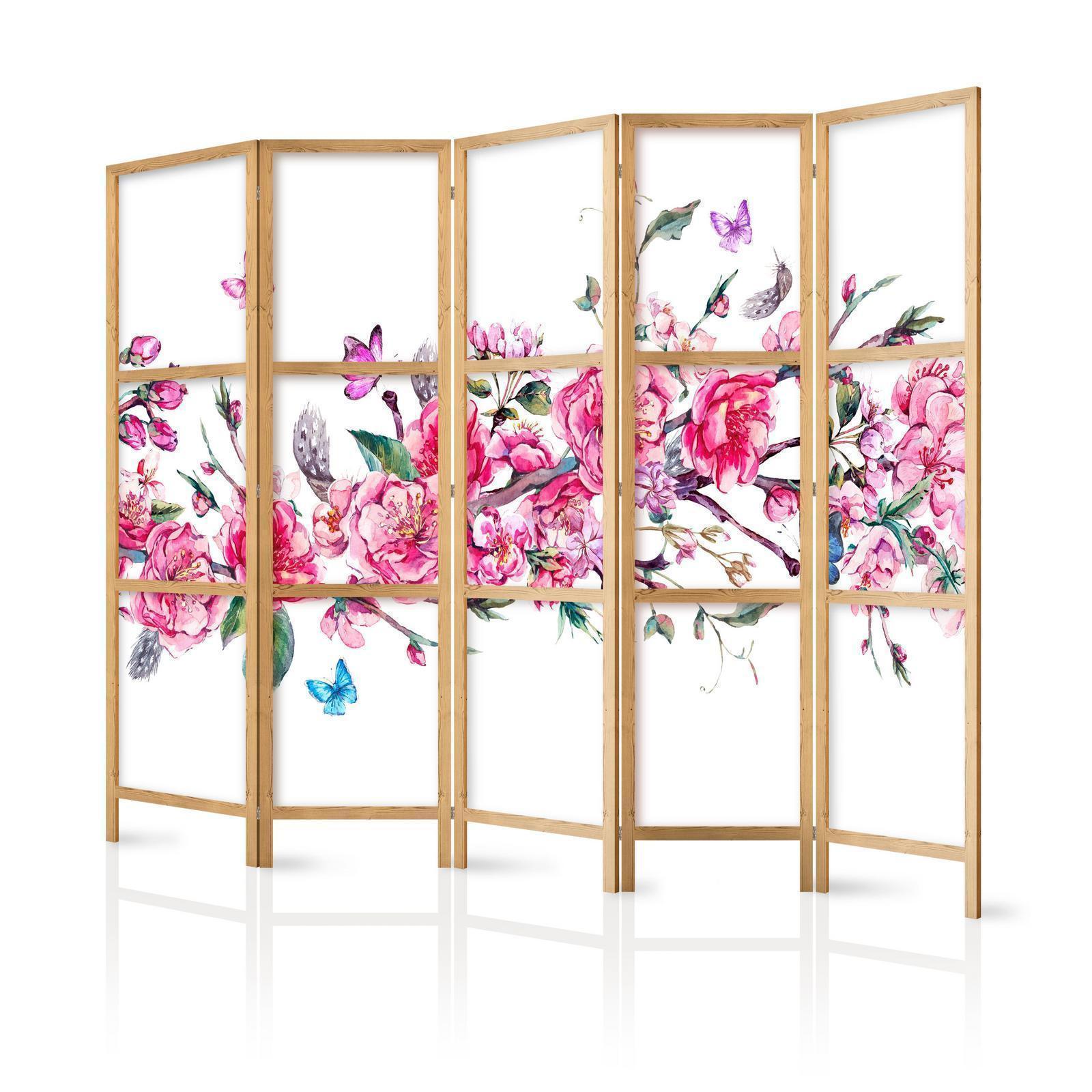 Japanischer Paravent - Style: Flowers and Butterflies II Artgeist