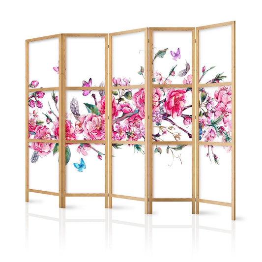 Japanischer Paravent - Style: Flowers and Butterflies II Artgeist
