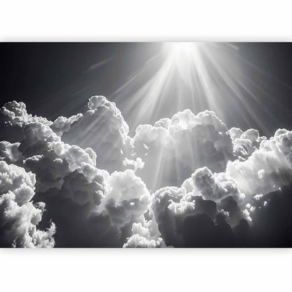 Fototapete - Hope in the Clouds: Inspiring Rays of the Sun – Awaken Emotions