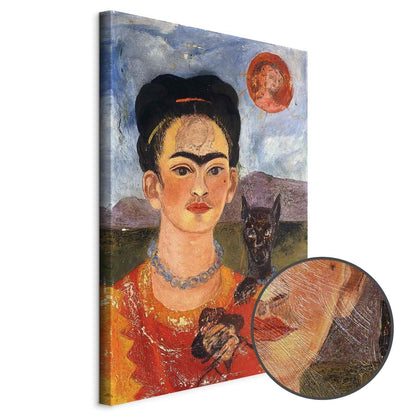 Leinwandbild - Frida Kahlo – Self-Portrait with Diego on My Breast