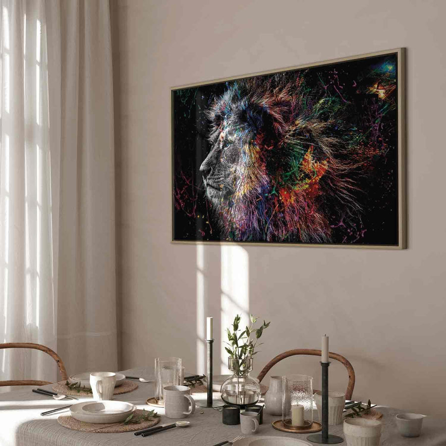 Leinwandbild - Crazy Lion (1 Part) Wide Artgeist