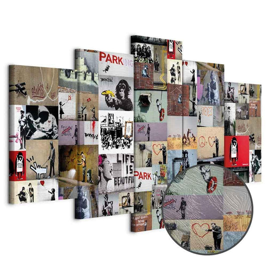 Leinwandbild - Art of Collage: Banksy IV