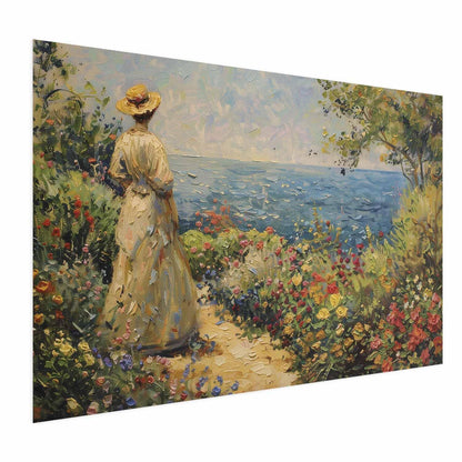 Poster - Nostalgic impression - a pensive woman contemplating