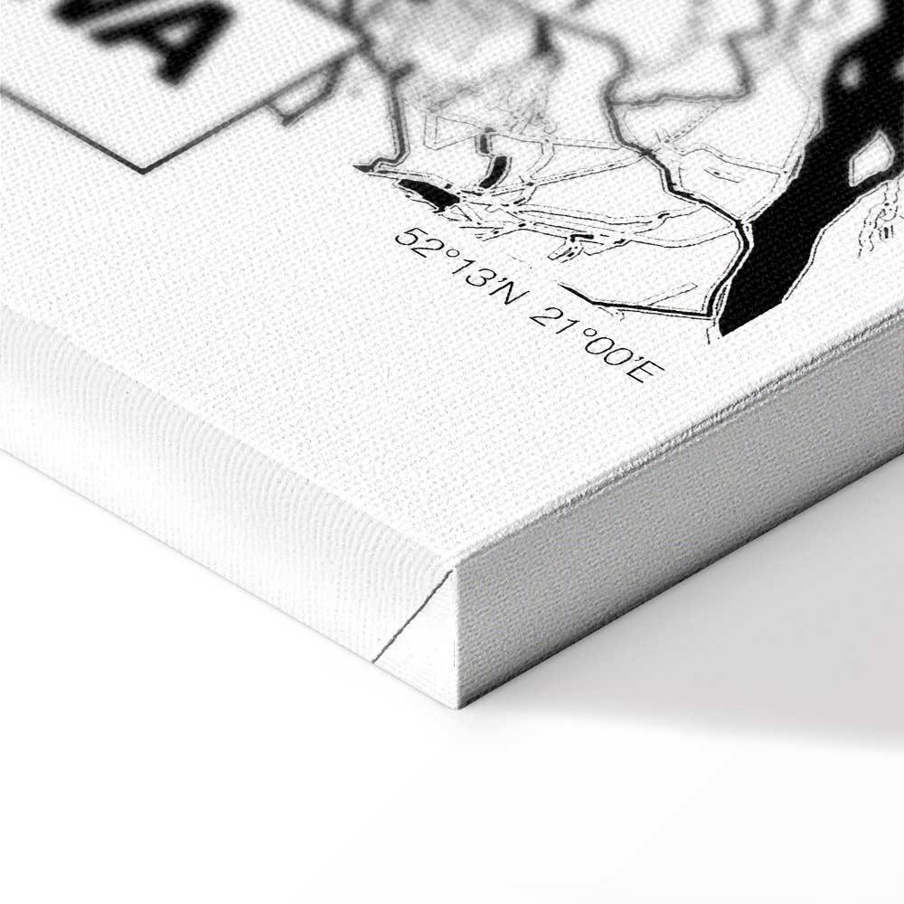 Leinwandbild - City Plan: Warszawa (1 Part) Vertical