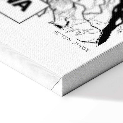 Leinwandbild - City Plan: Warszawa (1 Part) Vertical