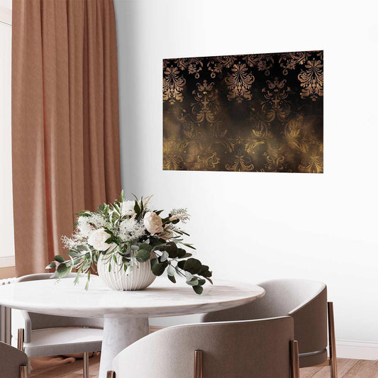 Poster - Dark Baroque Patterns with Golden Accents Artgeist