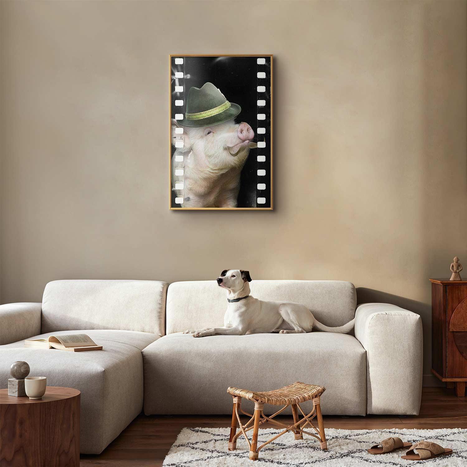 Poster - Pig with a Mustache Artgeist