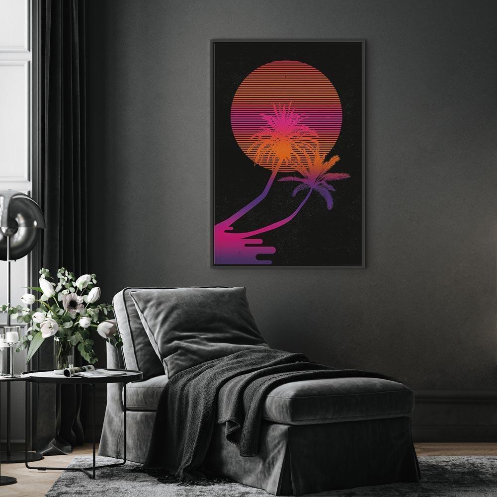 Leinwandbild - Palm at Sunrise (1 Part) Vertical