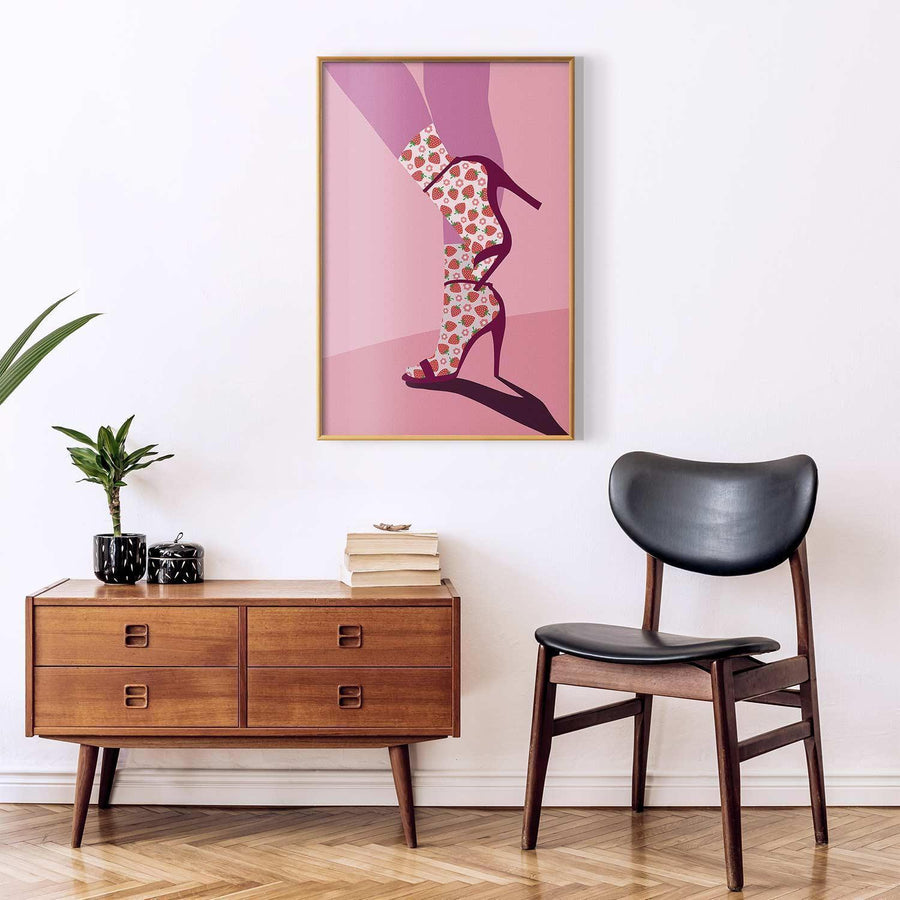 Poster Erdbeersocken – Verspielt, frech & modern