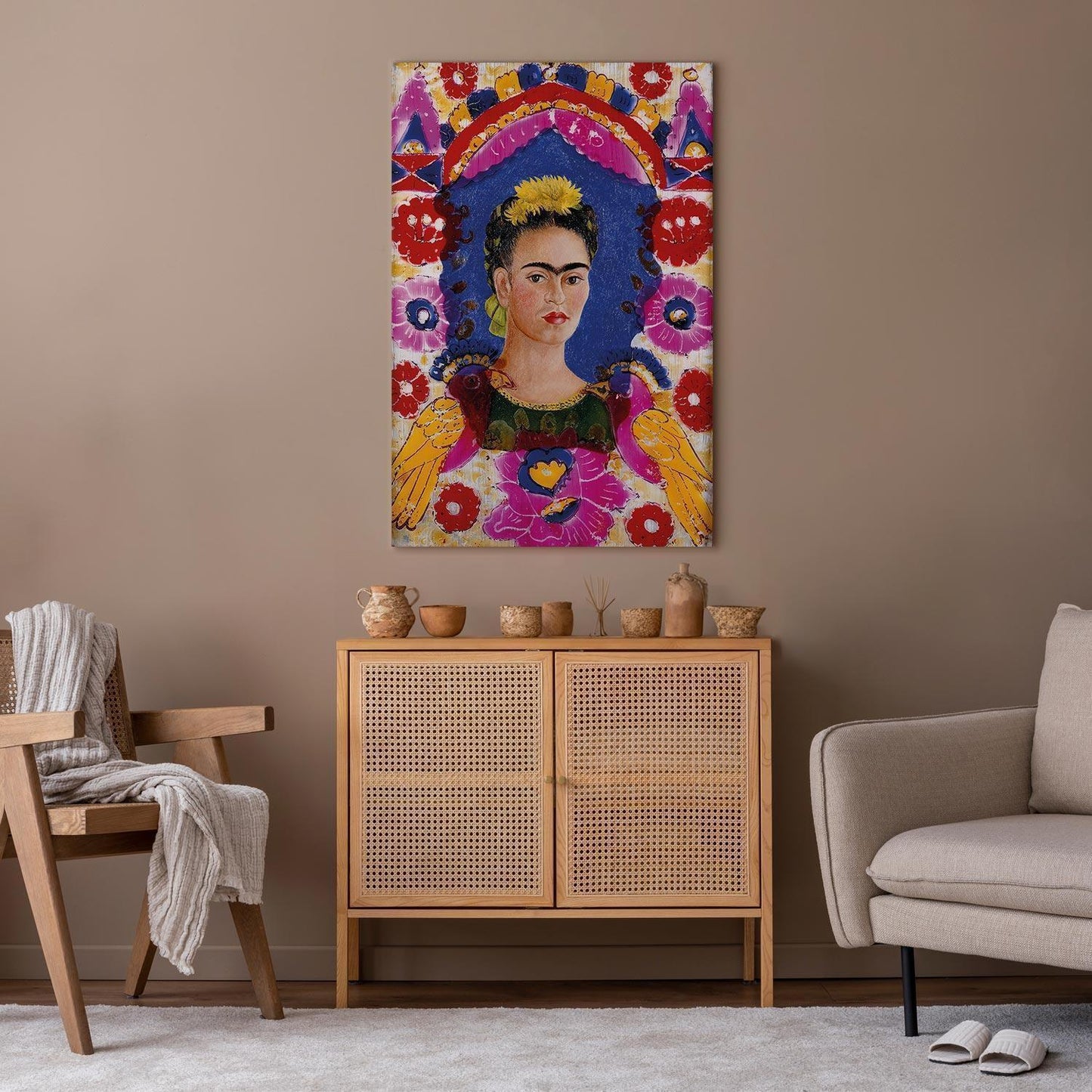 Leinwandbild - Frida Kahlo – The Frame (Self-Portrait)