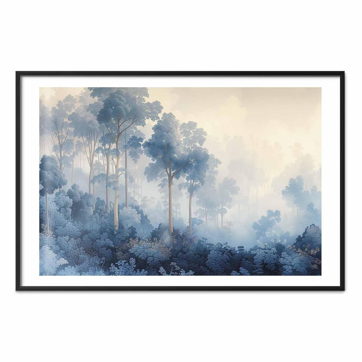 Poster - Forest in Misty Blue Shades