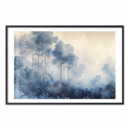 Poster - Forest in Misty Blue Shades