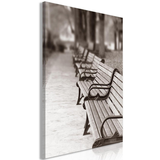 Leinwandbild - Park Benches (1 Part) Vertical