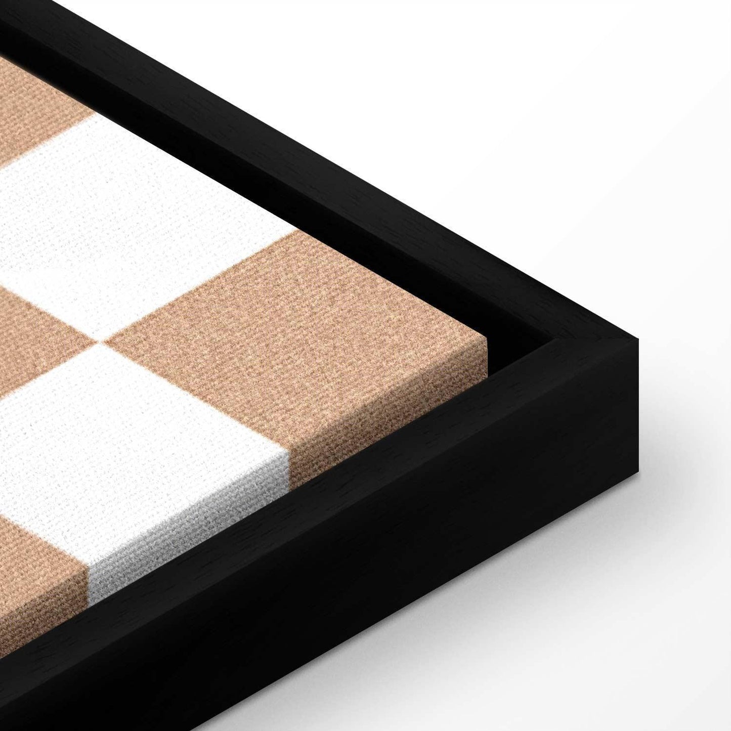 Leinwandbild - Checkerboard Pattern - Brown-White Grid with a Subtle Noise Artgeist
