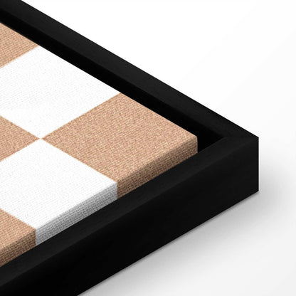 Leinwandbild - Checkerboard Pattern - Brown-White Grid with a Subtle Noise Artgeist