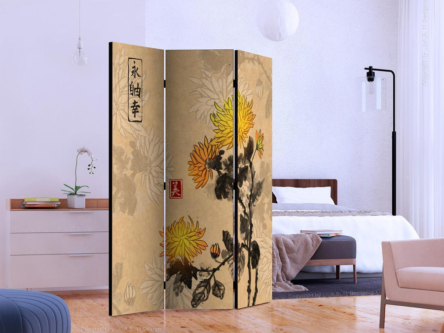 Paravent - Chrysanthemums Artgeist