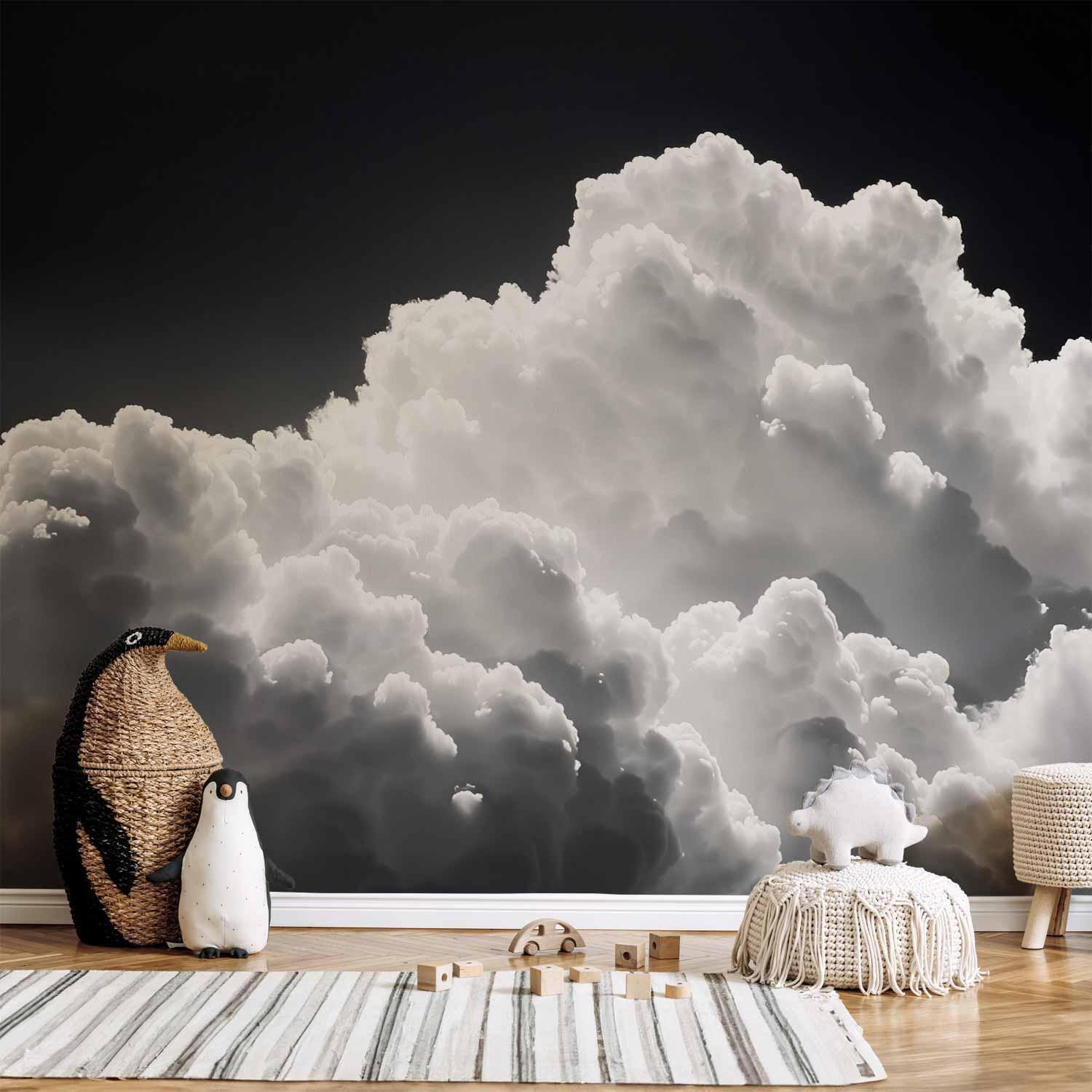 Fototapete - Discover the Endless Play of Sunlight – Clouds and Shadows in the Sky Artgeist