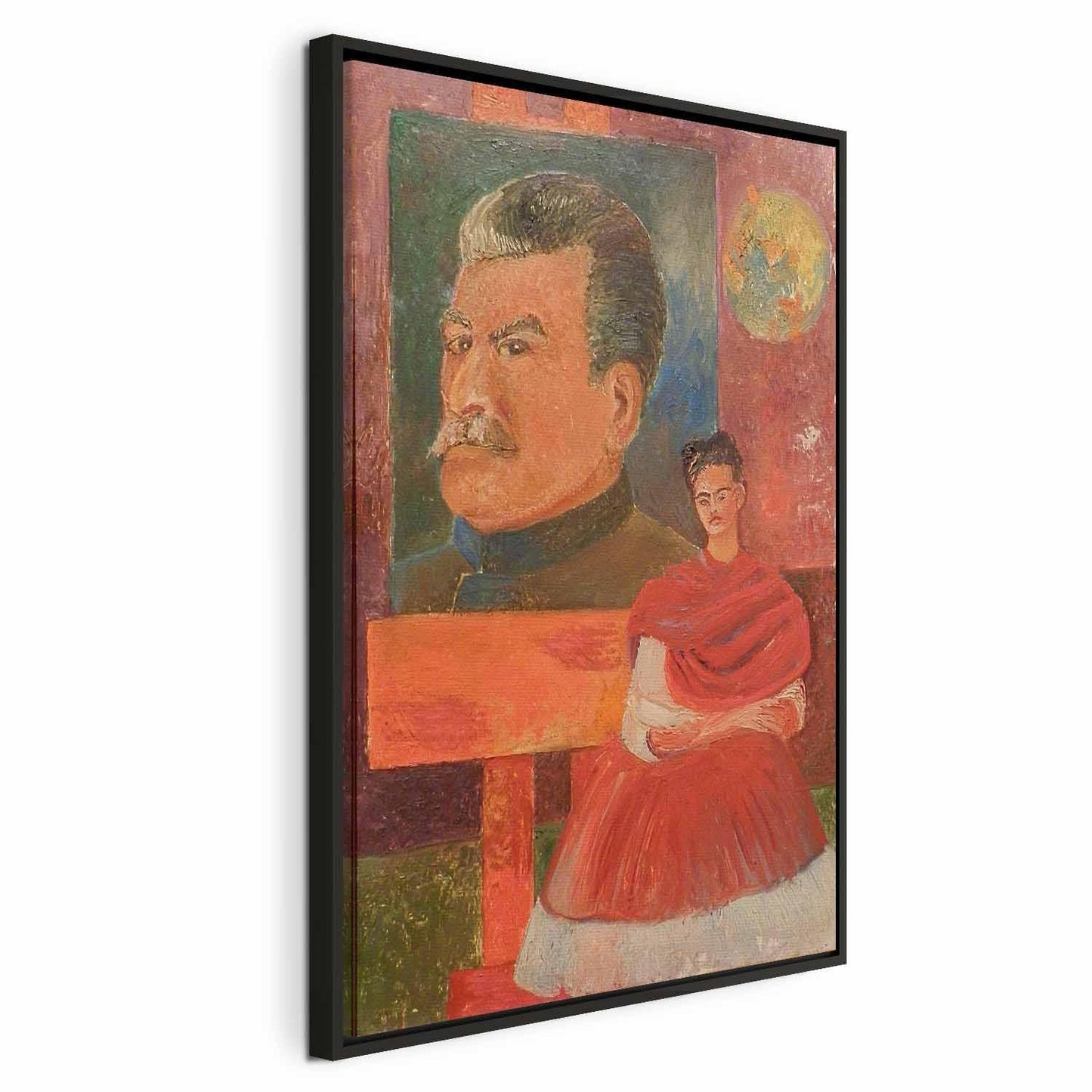 Leinwandbild - Frida Kahlo – Self-Portrait with Stalin