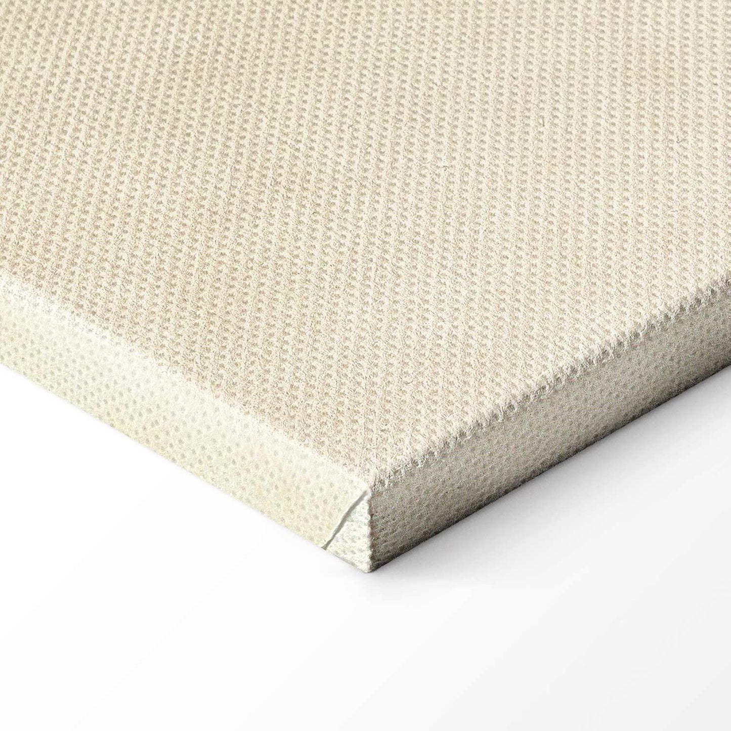 Leinwandbild - Lines and shapes – bead labyrinth on a pale washed background