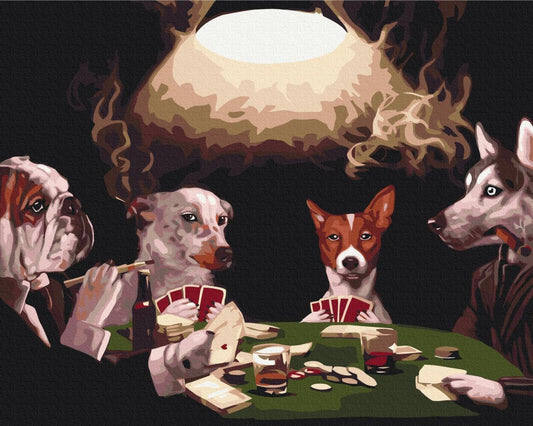 Malen nach Zahlen - Doggy poker players