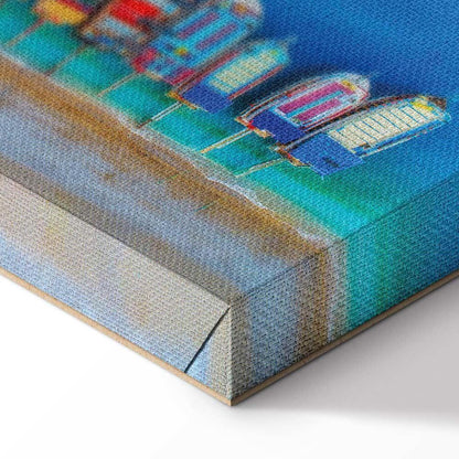 Leinwandbild - Colourful Boats (1 Part) Narrow